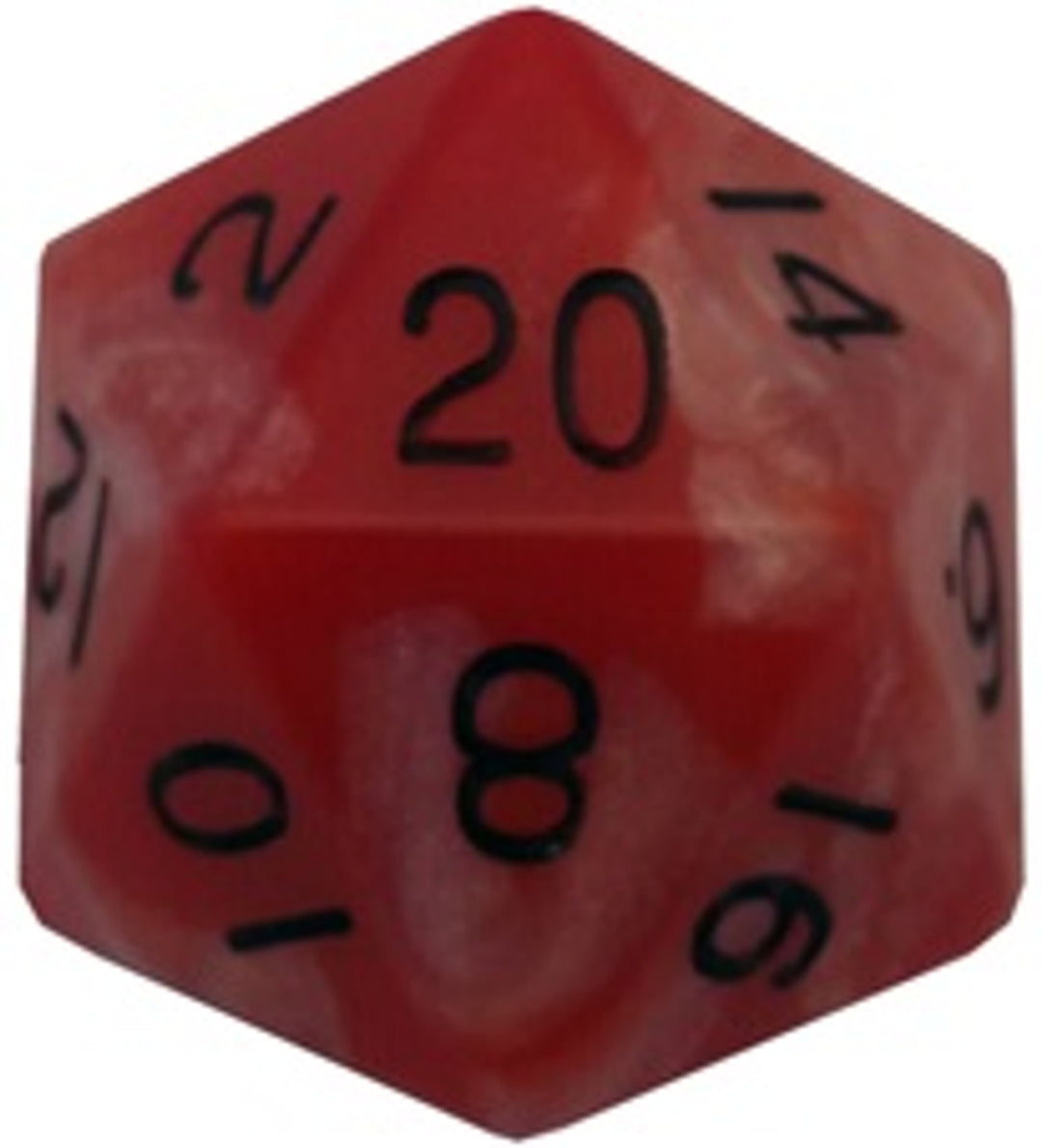 Metallic Dice Games: Acrylic 35mm Mega D20 Combo Attack - Red  White w/Black
