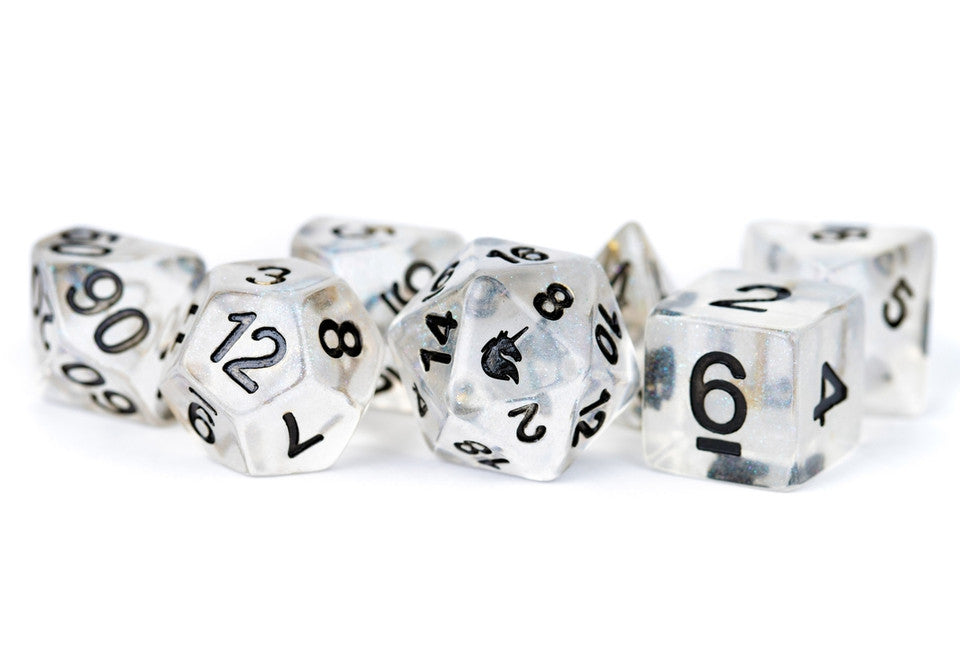 Metallic Dice Games: Unicorn Resin Polyhedral Dice - Unicorn Ice (7ct)