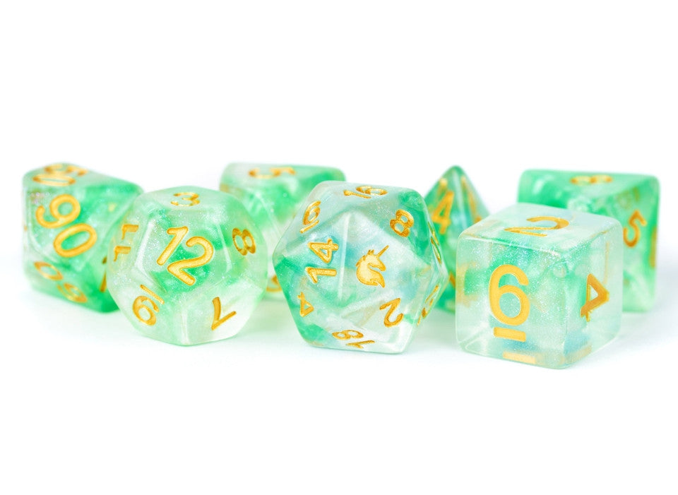 Metallic Dice Games: Unicorn Resin Polyhedral Dice Everglades (7ct)