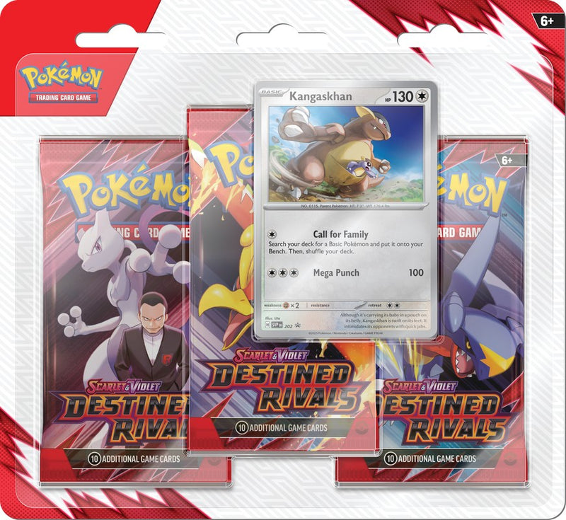 Pokemon TCG Destined Rivals 3-Pack Blister - Kangaskhan
