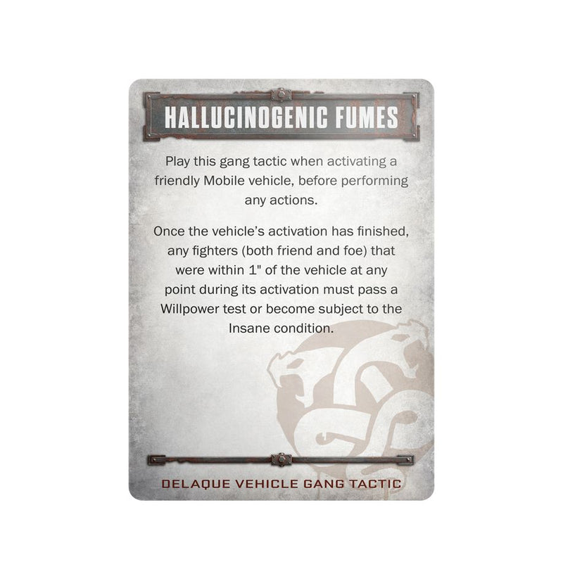 Necromunda: Delaque Vehicle Gang Tactics Cards