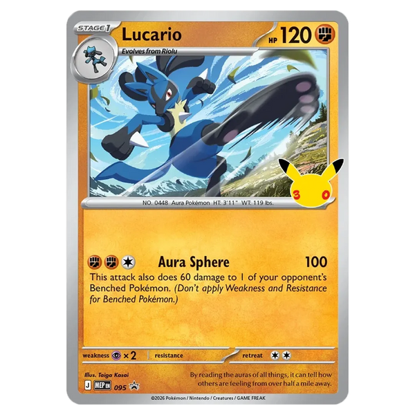 Pokemon TCG 30th Celebration Tech Sticker Collection Lucario promo card