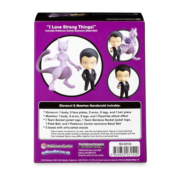 Pokemon Center Giovanni &amp; Mewtwo Good Smile Company Nendoroid Figure