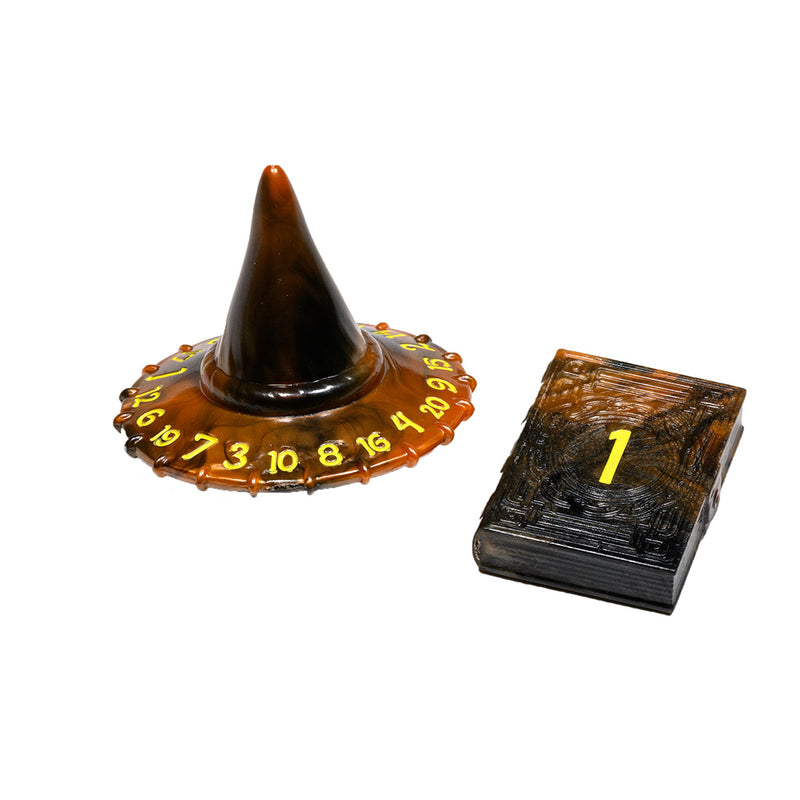 Polyhero Wizard D20 - Wizard Hat and D2 Spellbook in Smoldering Ember