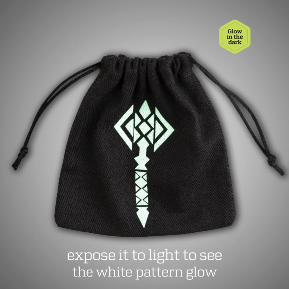 Q-Workshop Glow-in-the-Dark Black Hammer Dice Bag