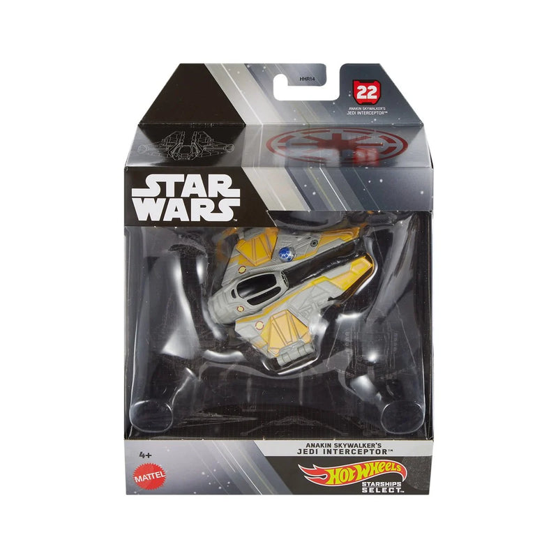 Star Wars 2023 Hot Wheels Select Starships 1:50 Scale - Anakin Skywalker Jedi Interceptor