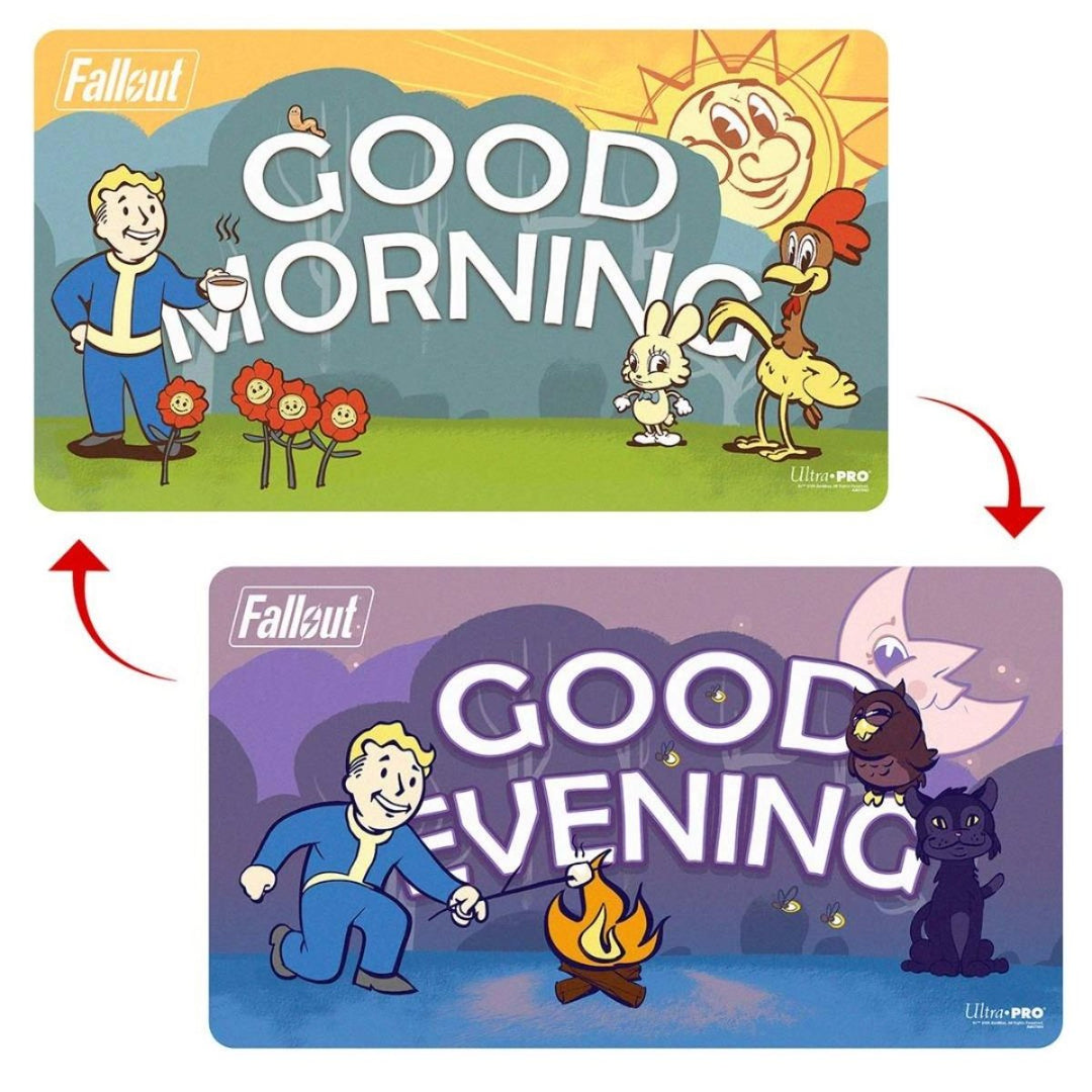 Ultra Pro Fallout Double-Sided Playmat - Vault Boy Good Morning/Good Evening