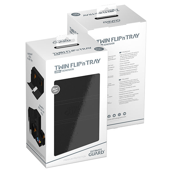 Ultimate Guard: Twin Flip'n'Tray 200+ XenoSkin - Monocolor Black