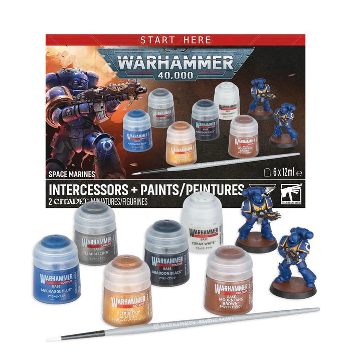 Warhammer 40K Space Marines - Intercessors + Paints Set