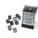 Chessex Dice 12mm d6 Borealis Luminary Light Smoke/Silver (36ct)