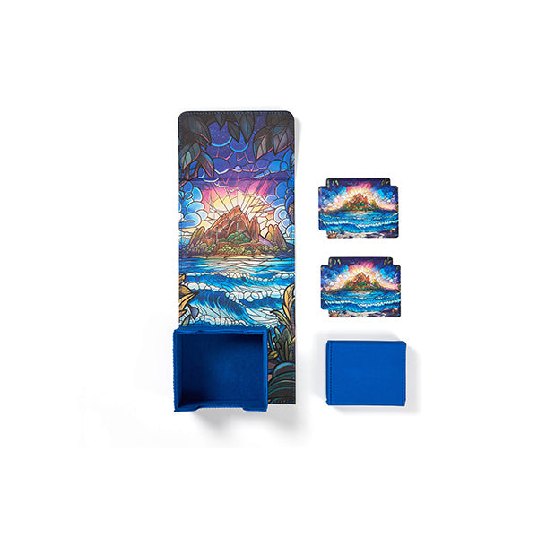 Arcane Fortress Deck Vault Stained Glass - Hidden Island Deluxe 100+ Deck Box
