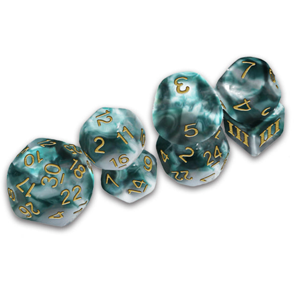 Funky DCC Thracian Azure Swirl Dice Set (7ct)