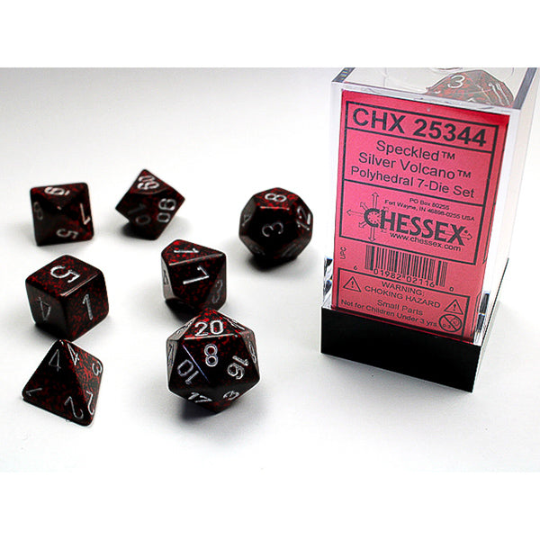 Chessex Dice: Speckled Silver Volcano 7-Dice Set