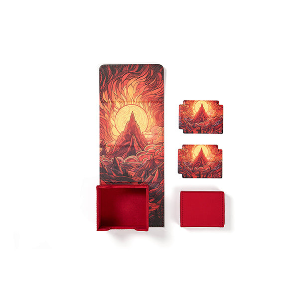Arcane Fortress Deck Vault Stained Glass - Burning Mountain Deluxe 100+ Deck Box