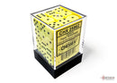 Chessex Dice: Opaque 12mm D6 Pastel Yellow/Black (36)