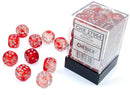 Chessex Dice 12mm d6 Nebula Red/Silver (36ct)