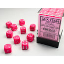 Chessex Dice: Opaque 12mm D6 Pink/White (36)