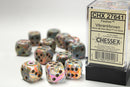 Chessex Dice: Festive Vibrant/brown 16mm d6 Dice Block (12 dice)
