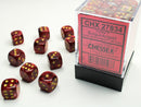 Chessex Dice: Vortex Burgundy/gold 12mm d6 Dice Block (36 dice)