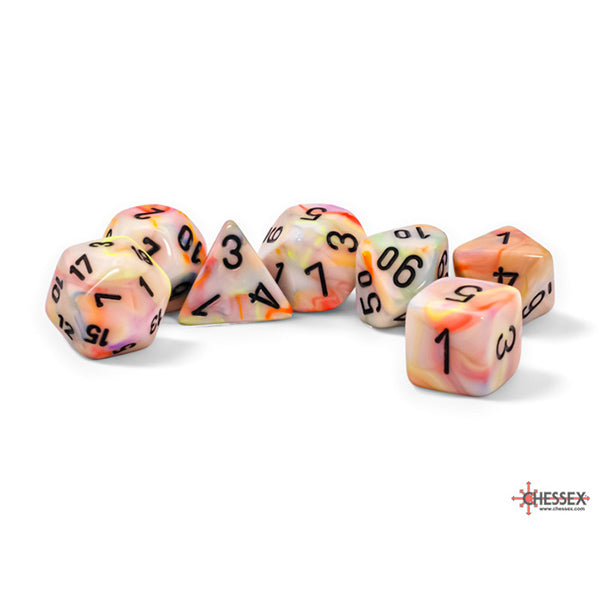 Chessex Dice: Mega-Hedrals Festive Circus/Black 7-Die Set