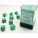 Chessex Dice 12mm d6 Marble: Oxi-copper/White (36)