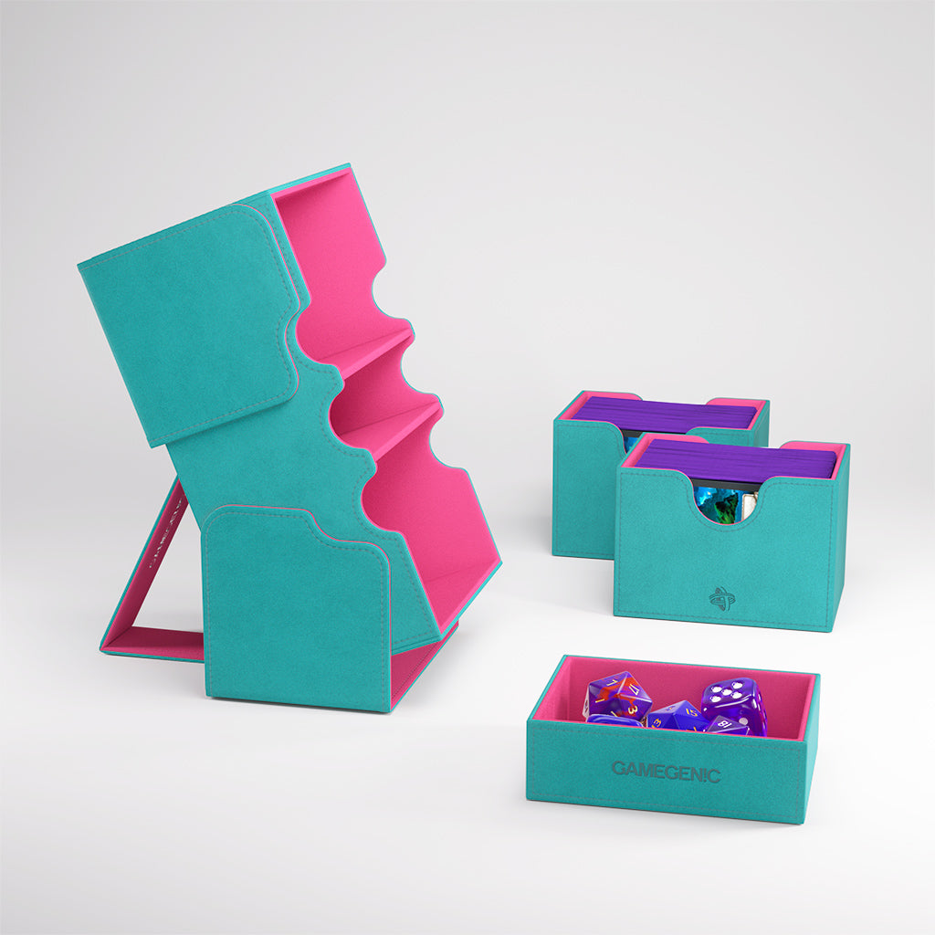 Gamegenic 200+ Stronghold Deck Box - XL Convertible Teal/Pink