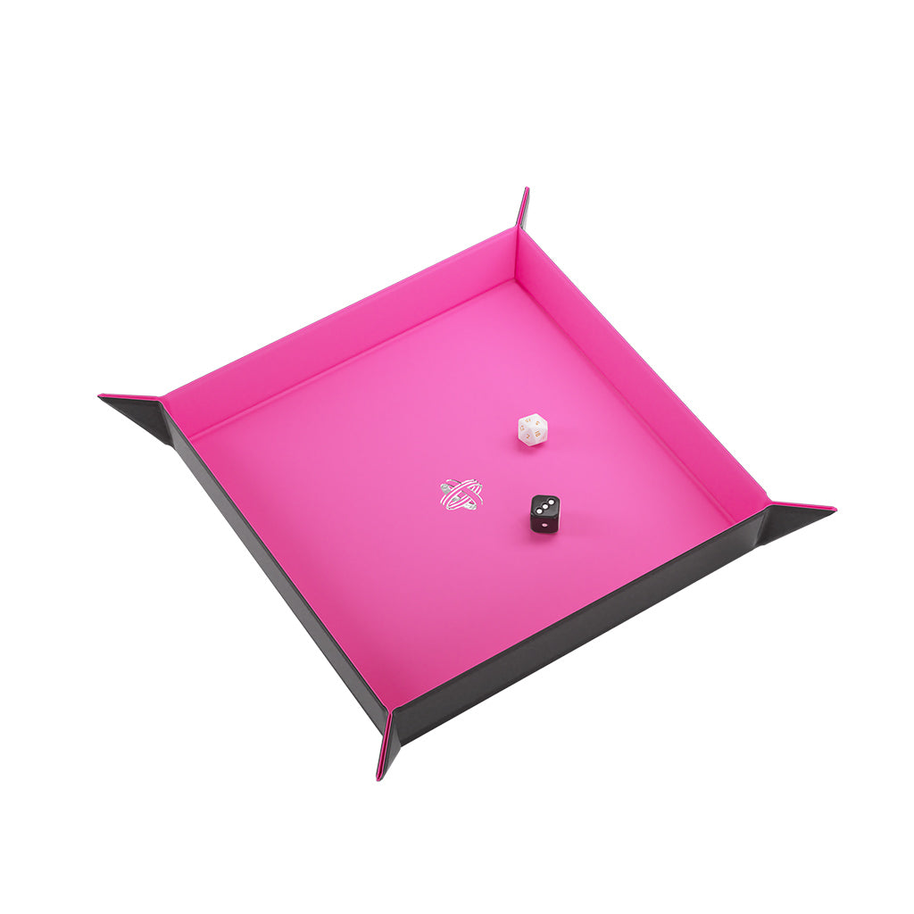 Gamegenic Square Magnetic Dice Tray Black/Pink