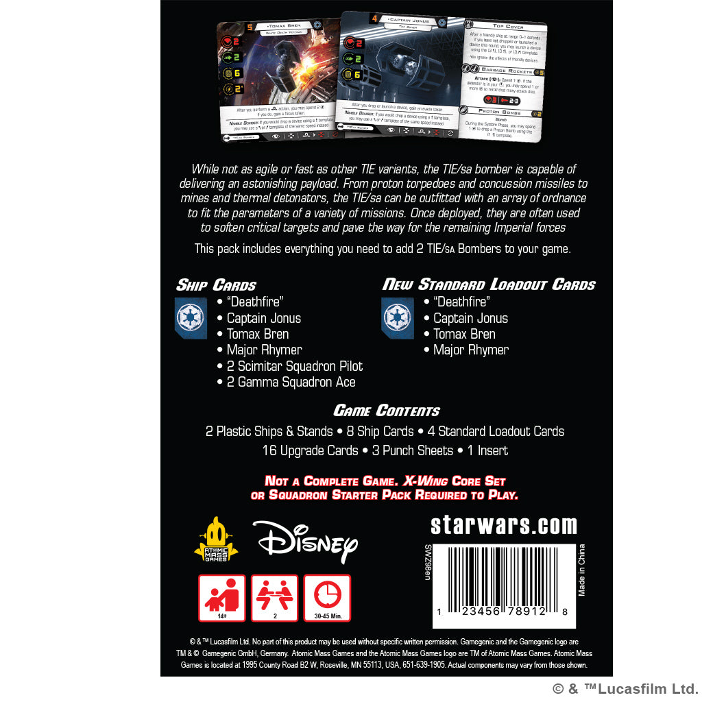 Star Wars X-Wing: TIE/SA Bomber 2nd Edition