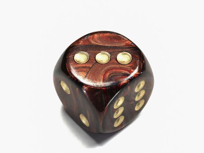 Chessex 30mm d6 Scarab Dice (1): Blue Blood - Gold - The Hobby Hub