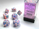 Chessex Dice: 7-Die Set Festive: Pop-Art - Blue - The Hobby Hub