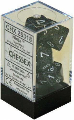 Chessex Dice: 7-Die Set Speckled: Ninja - The Hobby Hub