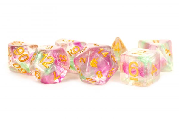 Metallic Dice Games: 6mm Polyhedral Set - Unicorn Celestial Blossom (7)