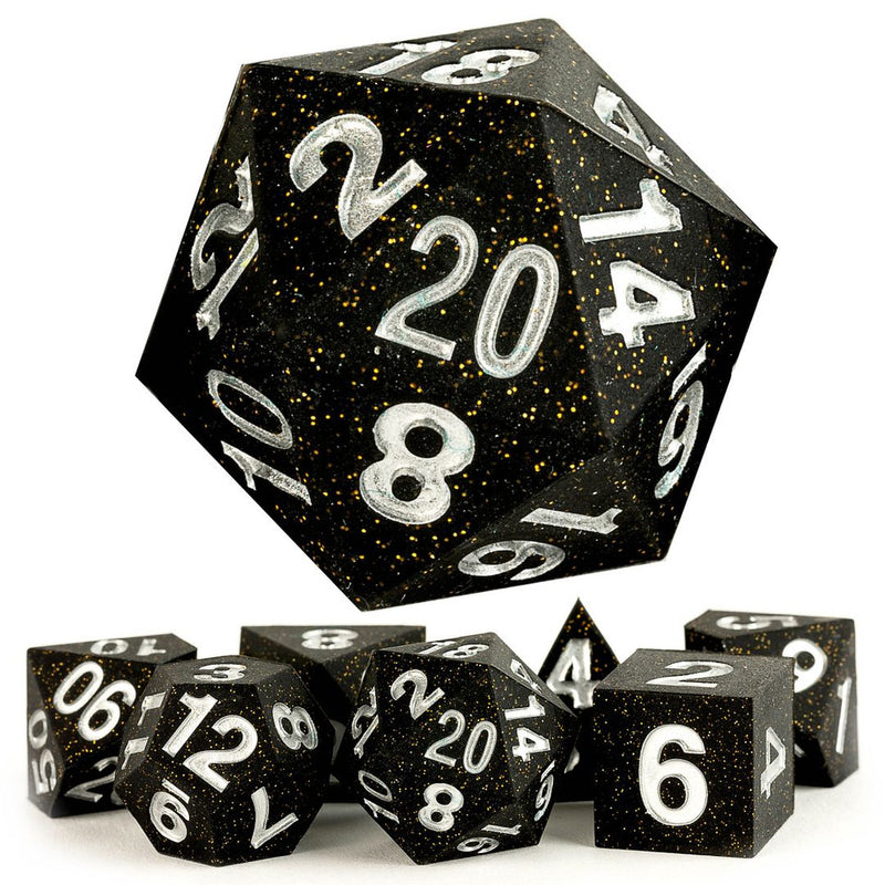 Metallic Dice Games: 16mm Sharp Edge Silicone Rubber Gold Scatter (7)