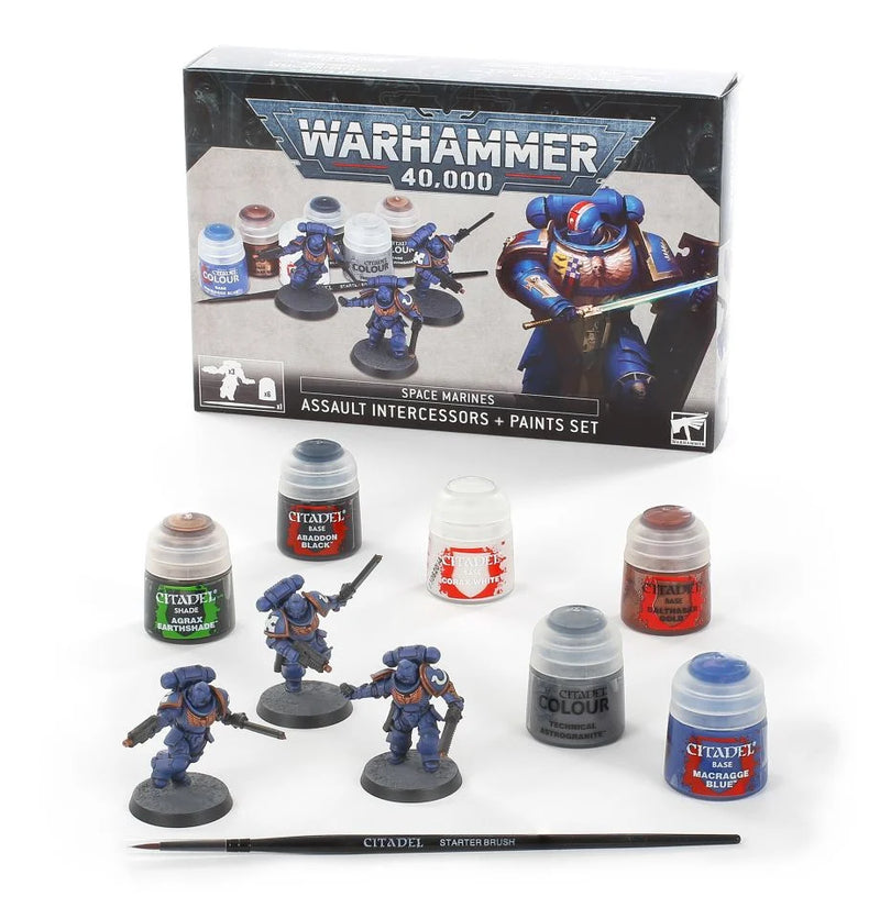 Warhammer 40K Space Marines - Assault Intercessors And Paints Set