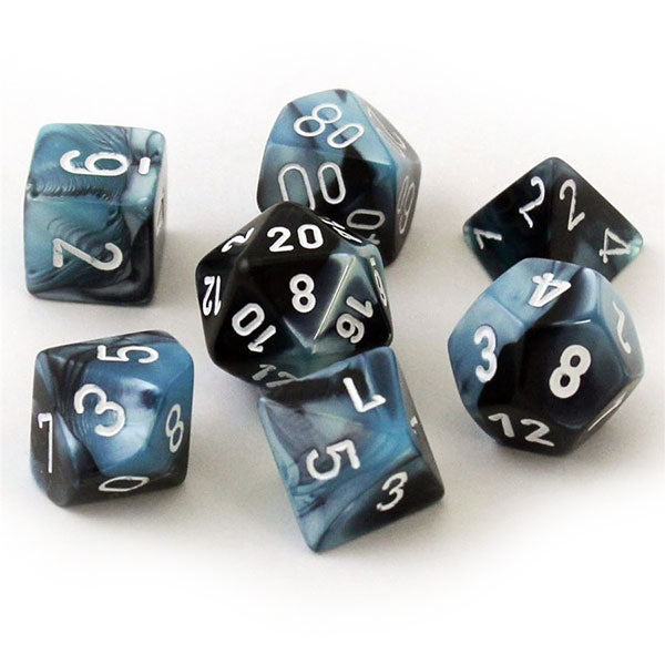 Chessex Dice: Gemini Black Shell w/White (7)