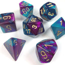 Chessex Dice: Gemini Purple/Teal w/Gold (7)