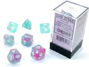Chessex Dice: Nebula Polyhedral Wisteria/white Luminary 7-Die Set