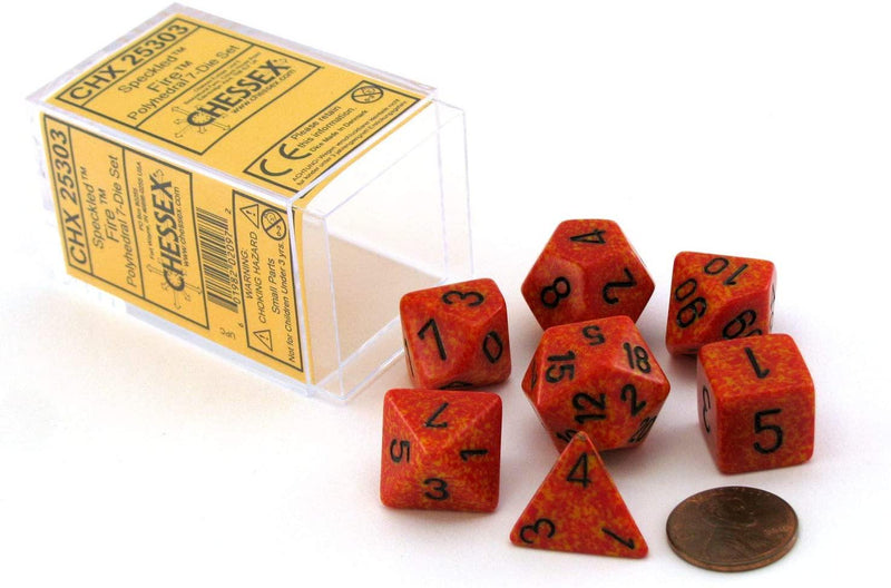 Chessex Dice: 7-Die Set Speckled: Fire - The Hobby Hub