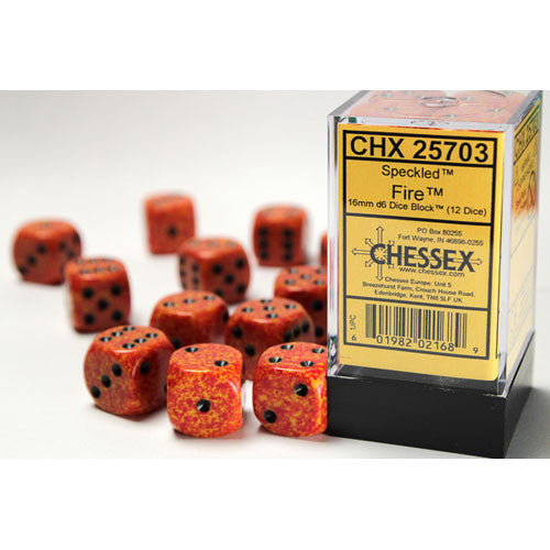 Chessex Dice Speckled Fire 16mm d6 (12)