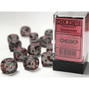 Chessex Dice Translucent Smoke w/Red 16mm d6 (12)