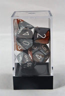 Chessex Dice: Gemini Copper Steel With White Polyhedral Set - The Hobby Hub