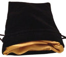 Metallic Dice Games: Black Velvet Dice Bag with Gold Satin Liner 4"x6" - The Hobby Hub