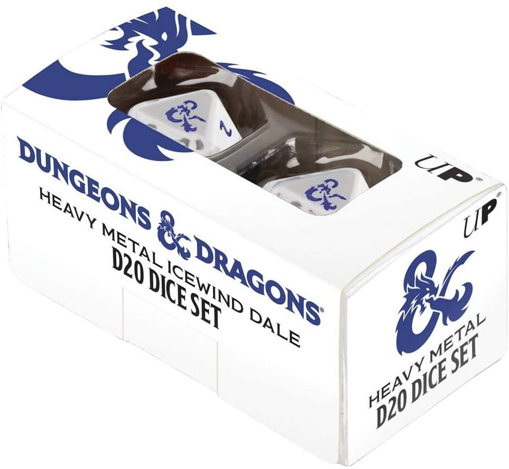 Dungeons &amp; Dragons Icewind Dale Heavy Metal Polyhedral D20 Dice 2ct Set - The Hobby Hub