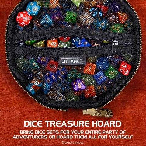 ENHANCE Tabletop RPG Dice Case &amp; Rolling Tray