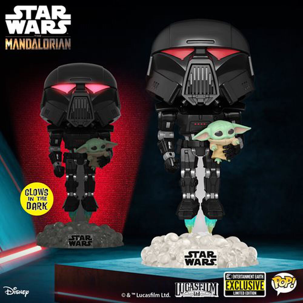 Funko POP Star Wars - Dark Trooper with Grogu GITD