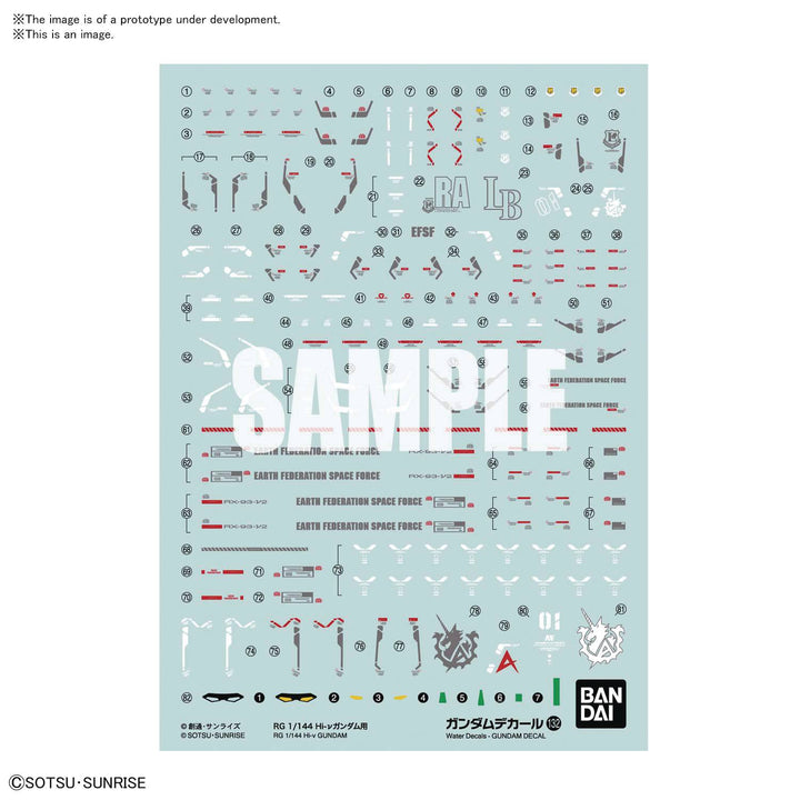 Gundam Decal 132 RG 1/144 Hi-VGundam Multiuse Decal