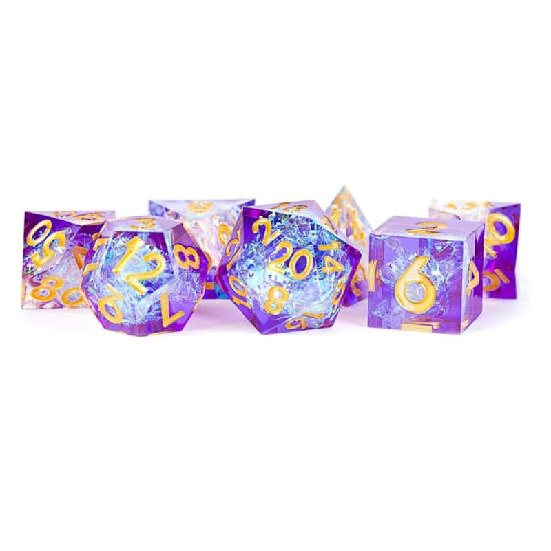 Metallic Dice Games: Hand Crafted Sharp Edge Dice: Royal Geode (7)