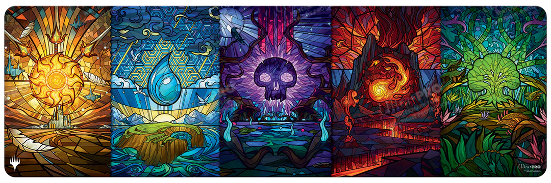 Magic The Gathering Dominaria United Stained Glass Land Medley 8ft Table Playmat