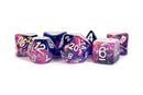 Metallic Dice Games - 16mm Resin Poly Dice Set Eternal Purple Blue