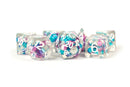 Metallic Dice Games - Resin Polyhedral Pearl Gradient Purple/Teal/White (7)